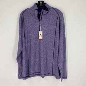 Antigua Men’s Long Sleeve 1/4 Zipper Dri Fit Shirt size L Purple
